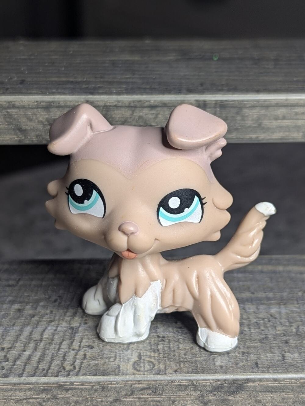Rare Littlest Pet Shop LPS #1330 COLLIE DOG Variant Brown Tan Collector